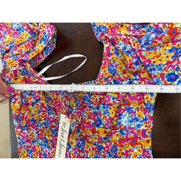 NWT For Love & Lemons Sasha Mini Dress Blue Dizzy Floral - Picture 13 of 14